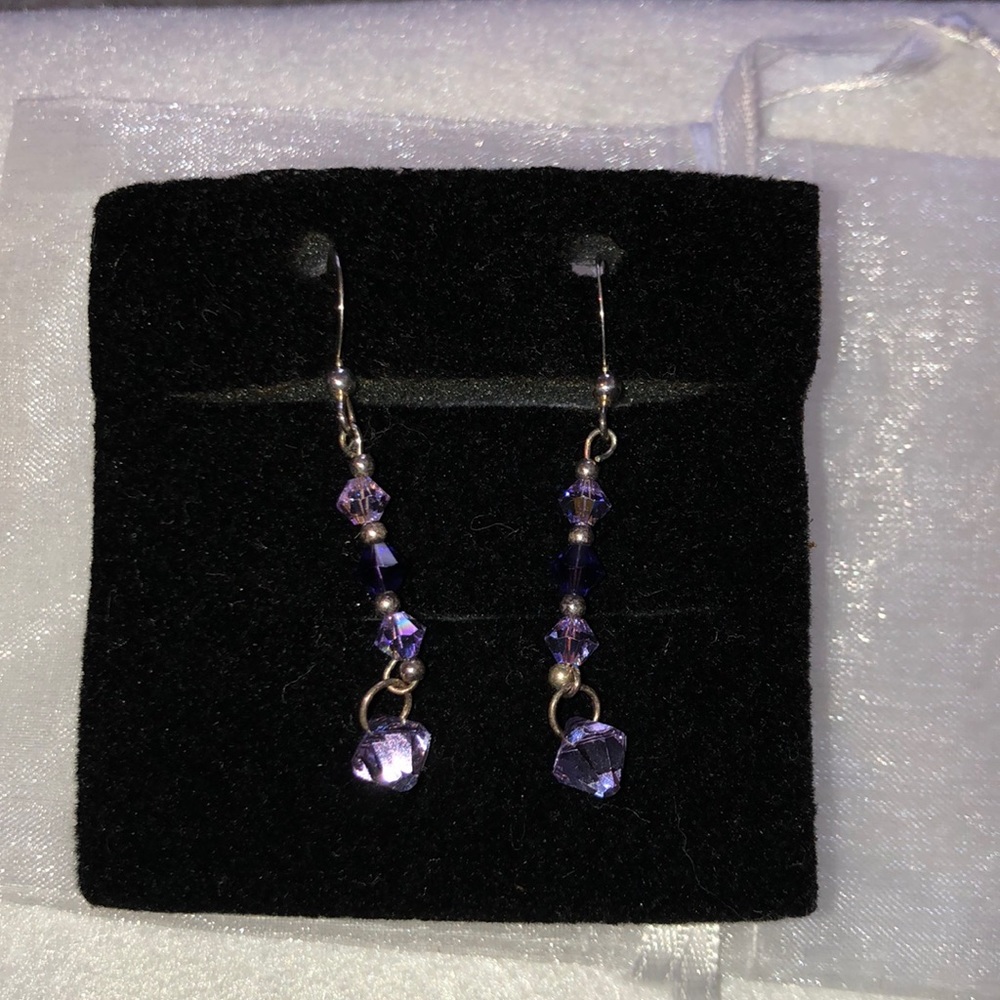 Handmade crystal drop earrings